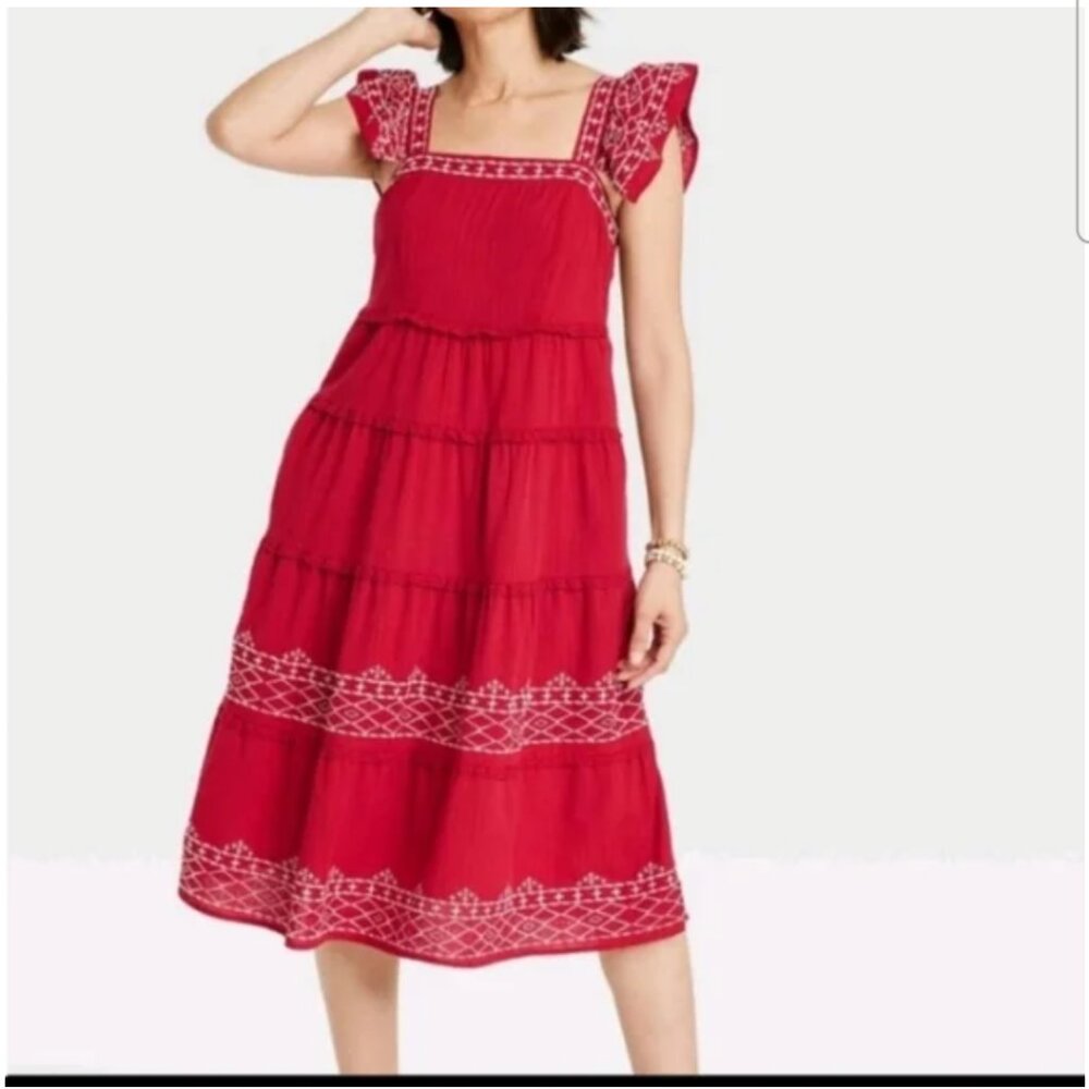 Knox rose safari red dress bnwt L large